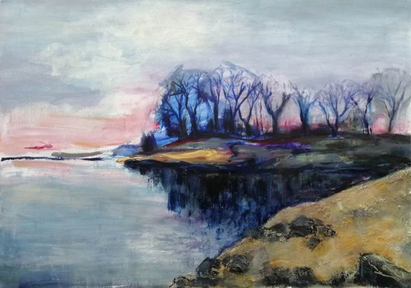 DUNAPART – 2019 - akril, vászon, 50x70 cm